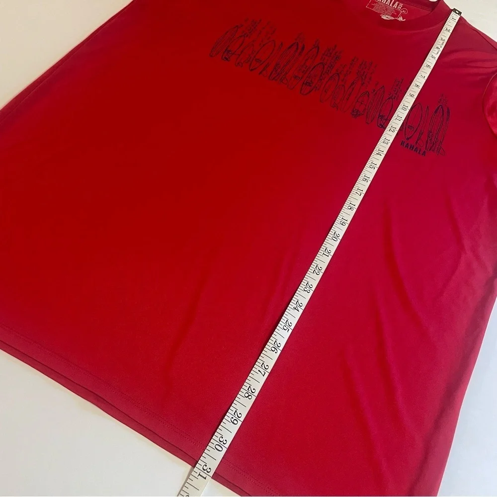 Kahala Hawaii Sport Men's Long Sleeve Tee Surfboard Print Red Size XL - Picture 6 of 7